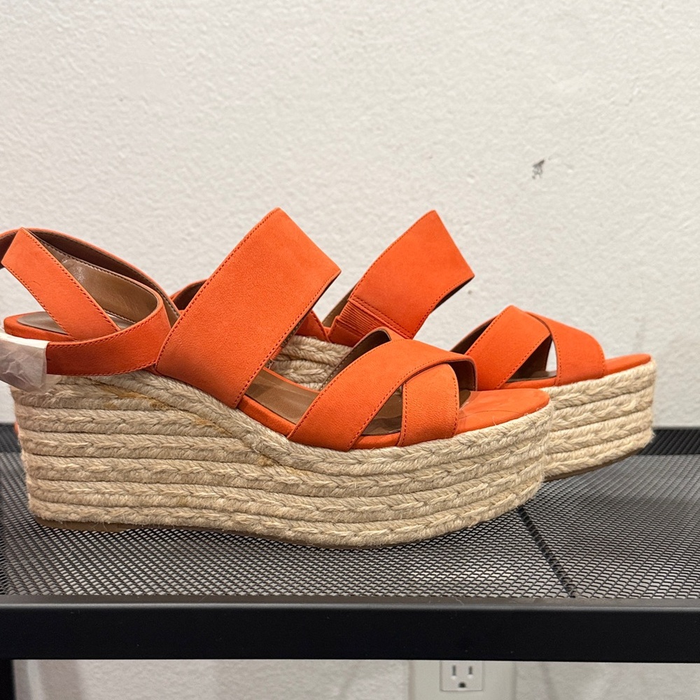 Women's Orange Wedge Sandals